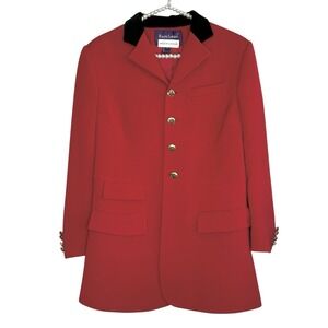 Ralph Lauren Purple Label Equestrian Jacket Sz 6 Wool Military Red Money 80s USA